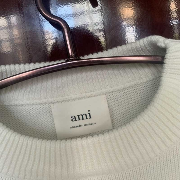 AMI Red heart white crew neck sweater women S size - Picture 3 of 6